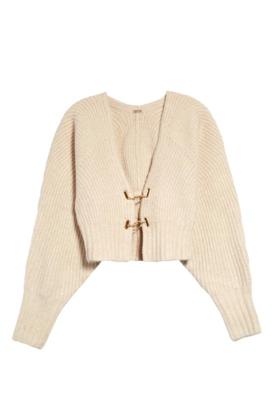 Cult Gaia Casella Metallic Toggle Cardigan In White