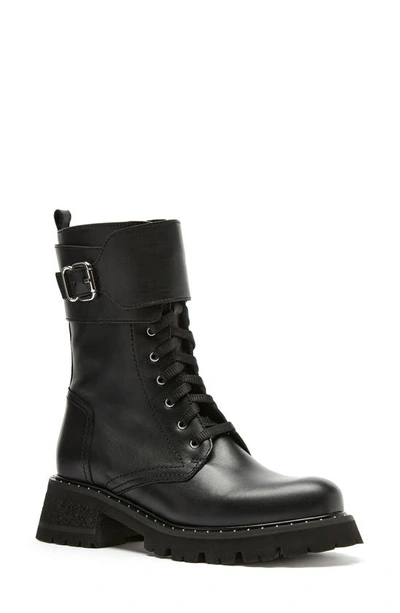 La Canadienne Cody Lug-sole Leather Combat Boots In Black