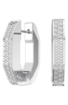 Swarovski Dextera  Crystal Rhodium-plated Small Octagonal Hoop Earrings In Silver