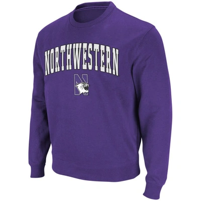 Colosseum Men's Purple Northwestern Wildcats Arch Logo Crew Neck Sweatshirt