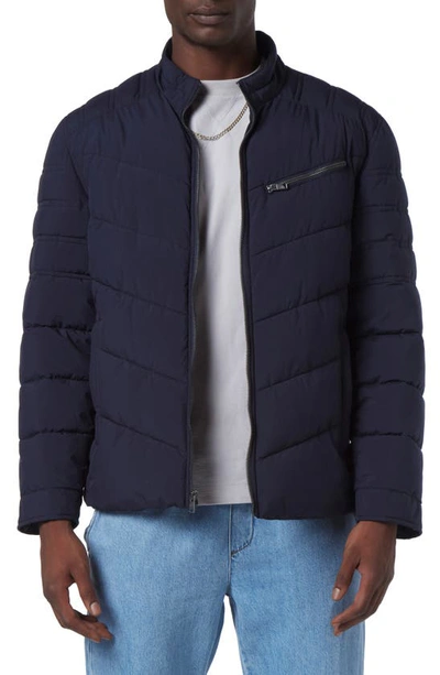 Andrew Marc Winslow Quilted Jacket In Navy