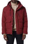 Andrew Marc Ingram Water Resistant Hooded Down Coat In Garnet