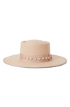Btb Los Angeles Hazel Imitation Pearl Wool Hat In Petal