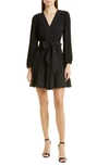 MILLY LIV PLEATED LONG SLEEVE DRESS