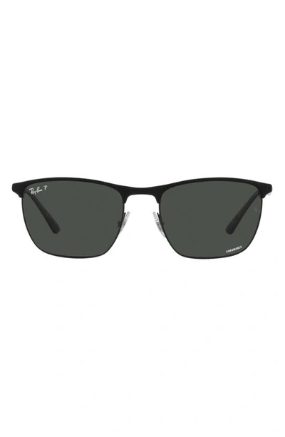 Ray Ban 57mm Polarized Square Sunglasses In Dark Grey