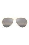 Ray Ban 55mm Polarized Pilot Sunglasses In Yellow