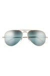 Ray Ban 55mm Polarized Pilot Sunglasses In Dark Blue