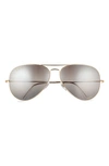 Ray Ban Ray-ban Brow Bar Aviator Sunglasses, 62mm In Gold/gray Gradient