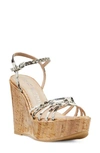 Stuart Weitzman Soirée Wedge Platform Sandal In Cream/ Oat