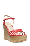 Stuart Weitzman Soiree Strappy Wedge Sandal High Heel Sandals In Coral