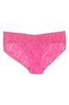 Hanky Panky X Lindsi Lane Signature Lace Boyshort In Dragon Fruit Pink