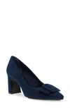 Anne Klein Baretta Buckle Pump In Navy Micro