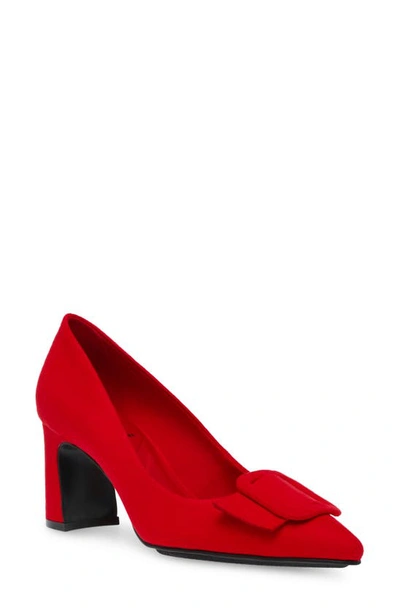 Anne Klein Women's Bentley Buckle Block Heel Pumps In Deep Red Patent