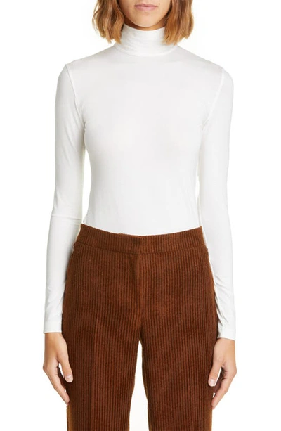 Akris Mock Neck Stretch Modal Top In 211 Off White