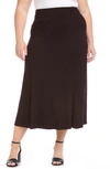 Karen Kane Jersey Midi Skirt In Brown
