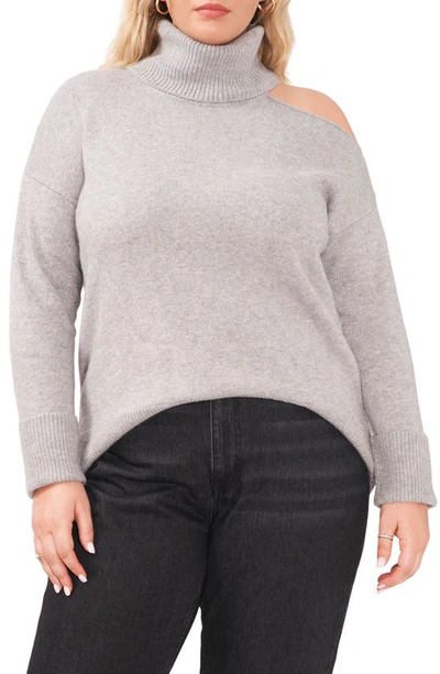 1.state Cutout Turtleneck Sweater In Grey