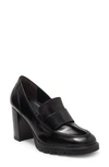 Paul Green Nina Loafer Pump In Black Brush Leather