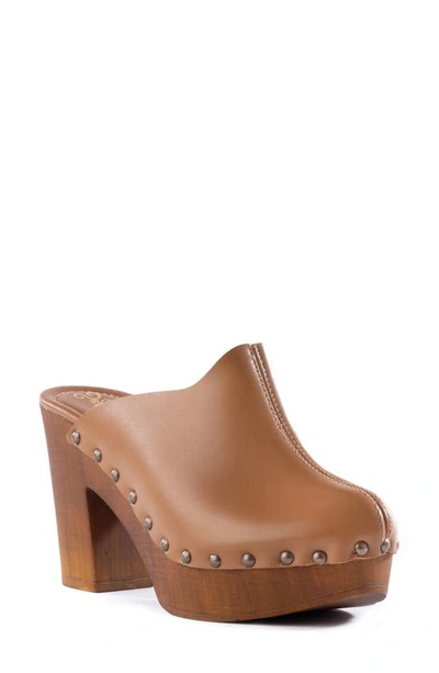 Seychelles Go All Out Platform Clog Mule In Tan Leather