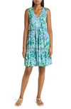 Lilly Pulitzer Lorina Tiered Sleeveless Cotton Dress In Purple Iris On The Chase