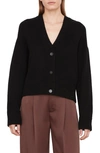 Vince The Boxy Wool Cashmere Cardigan In Black