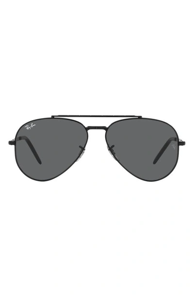 Ray Ban 55mm Aviator Sunglasses In Black