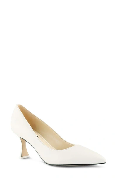 Nine West Workin Pointed Toe Pump In Cream Leather