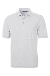 Cutter & Buck Virtue Eco Piqué Stripe Polo In Polished