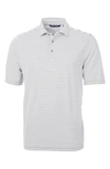 Cutter & Buck Forge Pencil Stripe Stretch Mens Big And Tall Polo Shirt In Polished