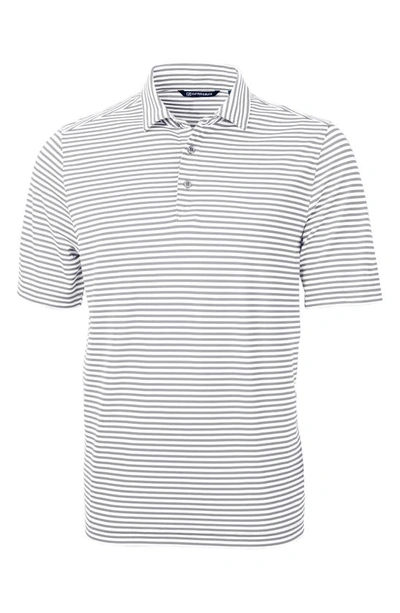 Cutter & Buck Virtue Eco Piqué Stripe Polo In Polished