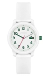 LACOSTE KIDS' 12.12 SILICONE STRAP WATCH, 33MM