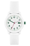 Lacoste Kids' 12.12 Silicone Strap Watch, 33mm In White