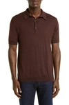 John Smedley Jersey Polo In Coffee Bean