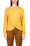 Sanctuary Women's Knotted-front Long-sleeve Knit Top In Aged Scotch