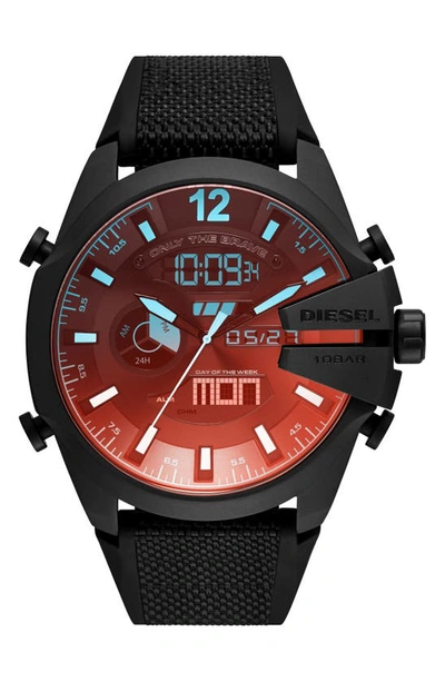 Diesel Mega Chief Quartz Analog-digital Black Dial Mens Watch Dz4548 In Black / Digital