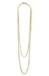 Lagos Signature Caviar Long Station Necklace In Gold