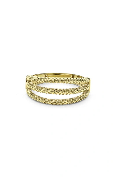 Lagos Signature Caviar Stack Ring In Gold