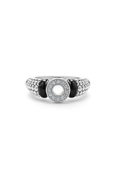 Lagos Black Caviar Diamond Ring In Silver Black Diamond