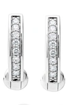 Lagos Sterling Silver Caviar Spark Diamond Huggie Hoop Earrings In Silver Diamond