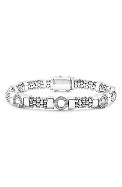 Lagos Caviar Spark Diamond Station Rope Bracelet In Silver Diamond