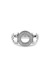 Lagos Sterling Silver Caviar Spark Diamond Circle Bead Ring In Silver Diamond