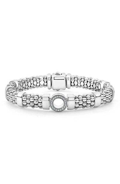 Lagos Caviar Spark Diamond 1-station Bracelet - 11mm In Silver