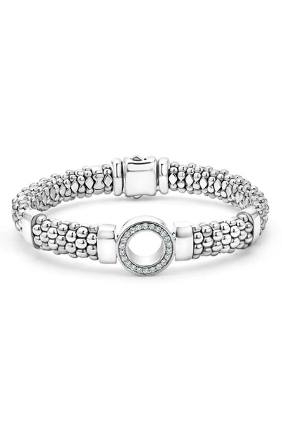 Lagos Caviar Spark Diamond 1-station Bracelet - 14mm In Silver