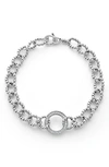 Lagos Caviar Spark Diamond Pave Circle 15mm Beaded Link Bracelet In Silver Diamond