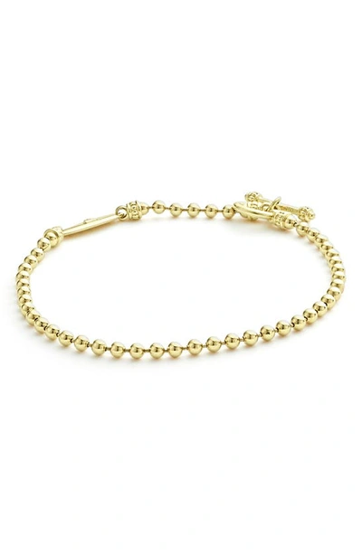 Lagos Signature Caviar Ball Chain Bracelet In Gold