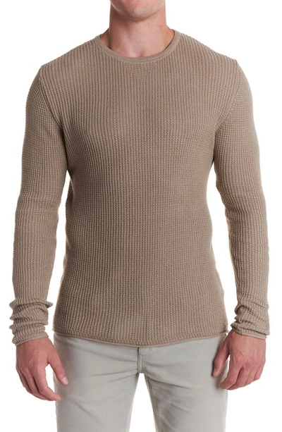 Billy Reid Mini Waffle Crewneck T-shirt In Tan