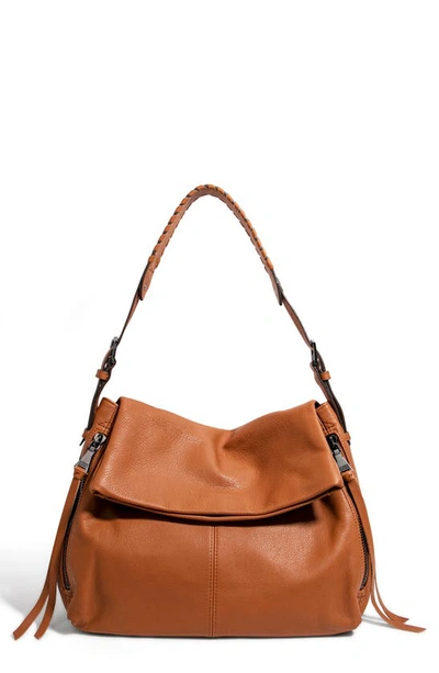 Aimee Kestenberg Bali Double Entry Bag In Chestnut Brown Gunmetal