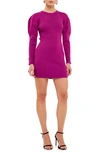 Endless Rose Long Sleeve Sweater Dress In Plum