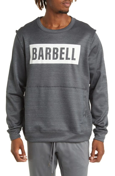 Barbell Apparel Crucial Fleece Crewneck Sweatshirt In Gray