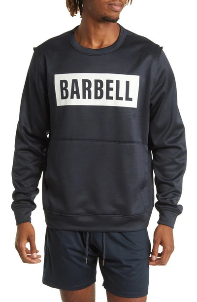 Barbell Apparel Crucial Fleece Crewneck Sweatshirt In Black
