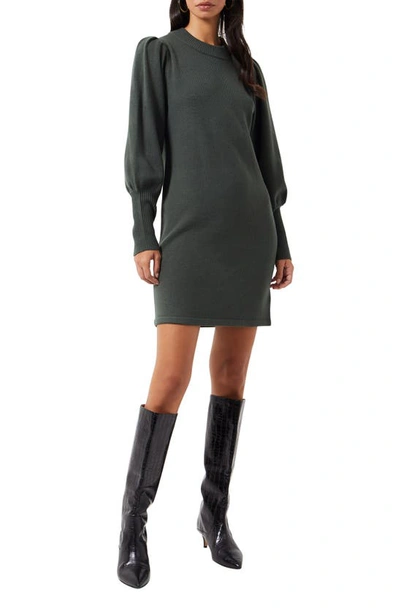 French Connection Babysoft Balloon Sleeve Sweater Dress In Laurel